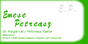 emese petreasz business card